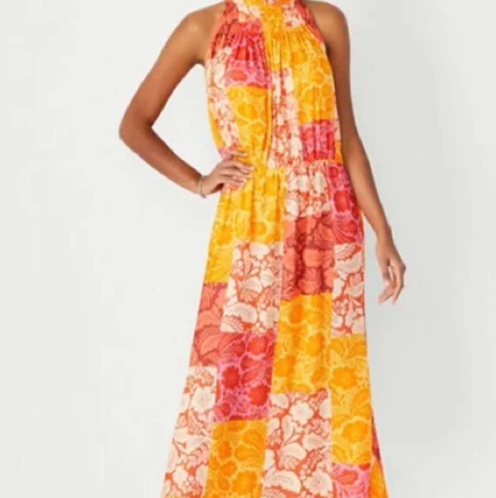 Petite Patchwork Floral Maxi Dress